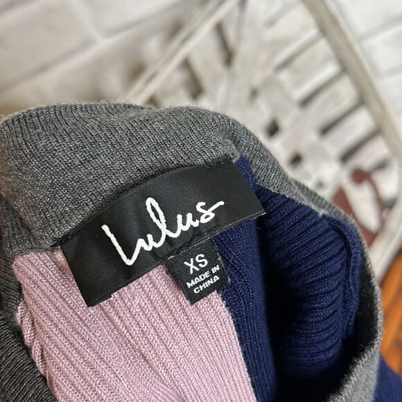 LuLu’s Dianna Navy Blue Color Block Short Sleeve Bodycon Dress - Picture 8 of 9